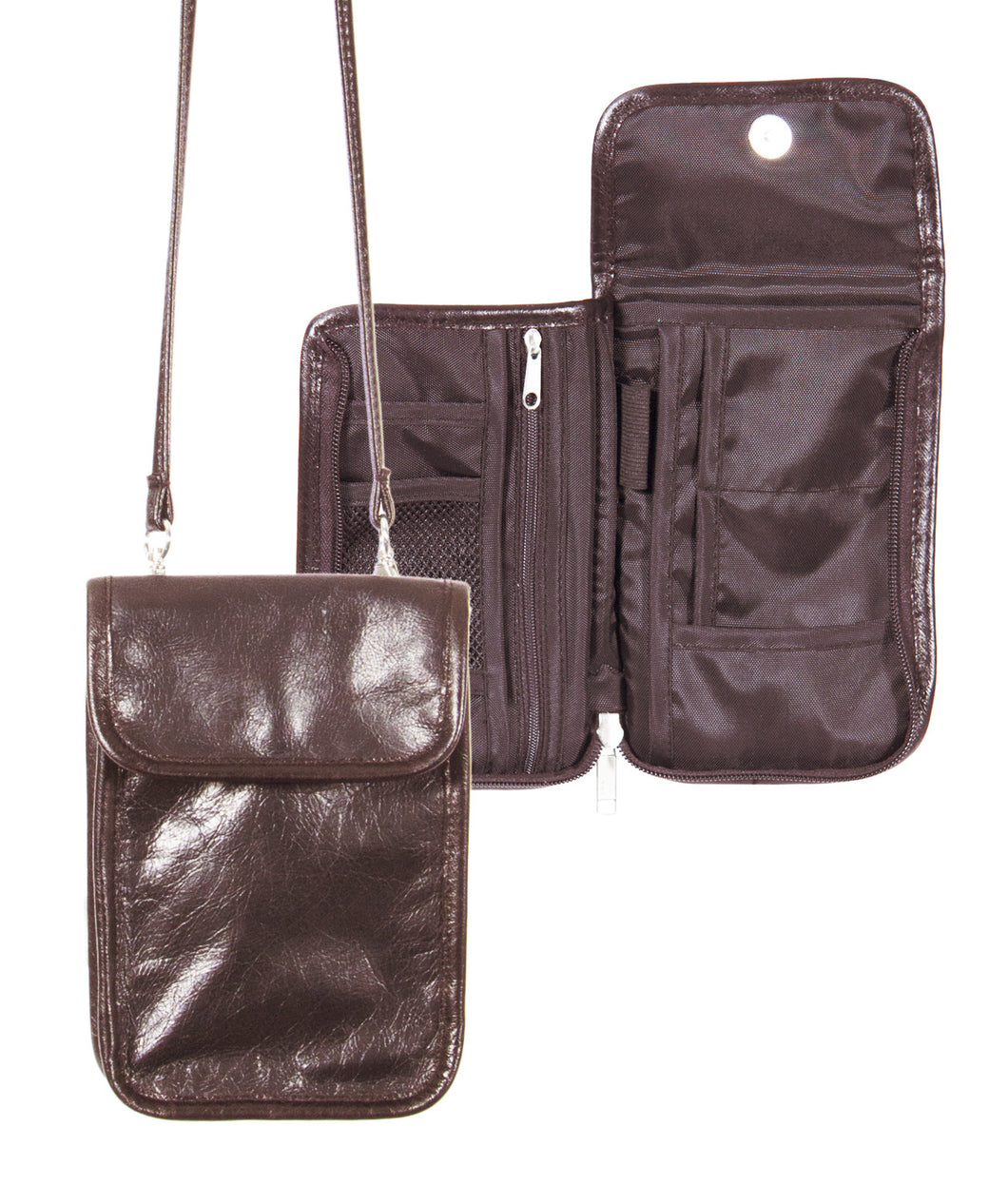 L1036-12 ID Traveller in an Authentic Old World Deep Chestnut Brown Leather. Part of The On the Tee Vintage Golf Collection and Cosmetic and Travel, Vintage Canadiana, and Totes Collections 5.5