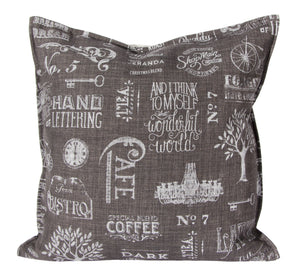 L643-Chalk 20"x20" Chalkboard Pillow with Feather Insert